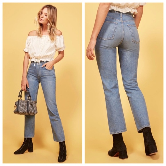 Reformation Denim - Reformation Cynthia High Relaxed Jeans HEMMED *Aegean*